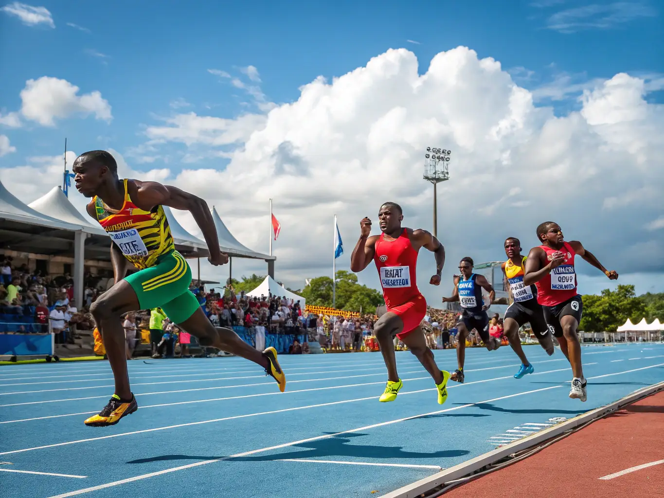 An inspiring image of students running track and field, showcasing athleticism and determination.